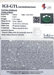 3.49 Ratti Natural Colombian Panna Stone with Govt. Lab Certified-(8991)